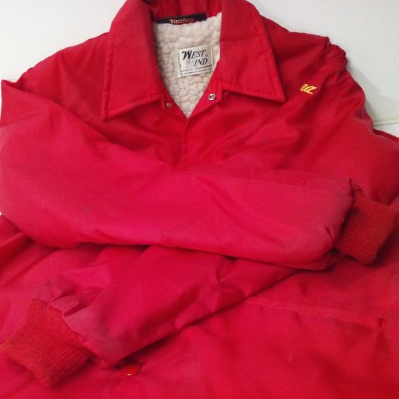 Vintage 70s West Wind Buccaneer Nylon Canvas Jacket -S Sherpa-lined Snaps Pocket - Picture 8 of 11